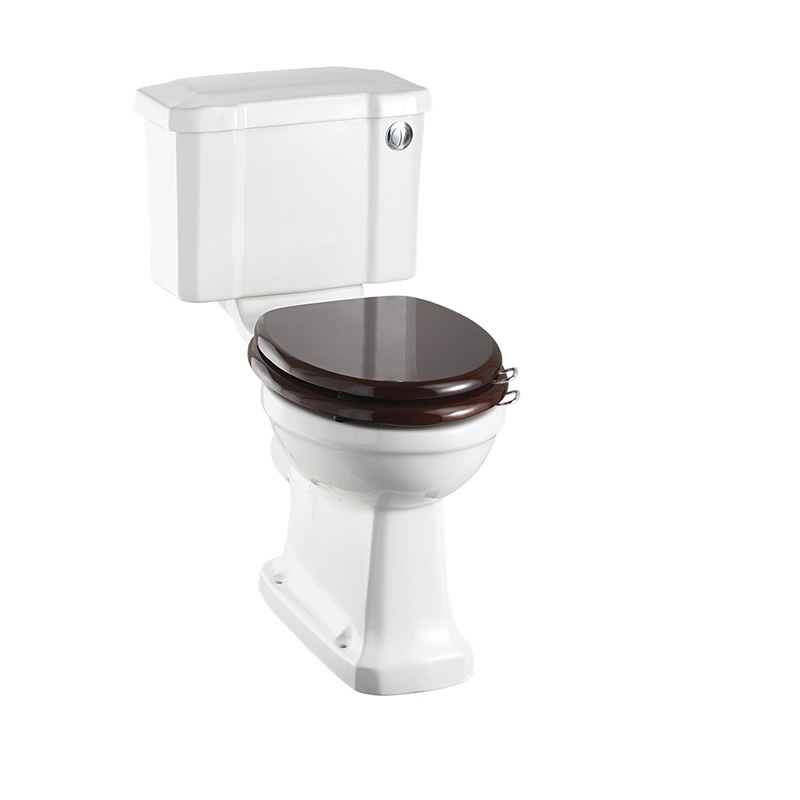 Rimless close coupled WC with 440 front push button cistern